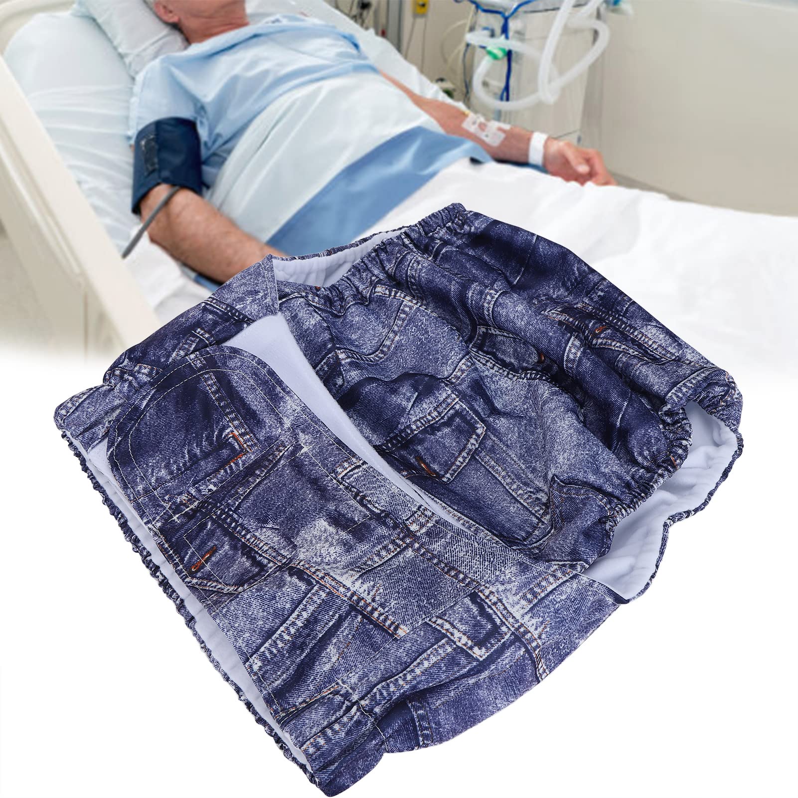 Dioche Couche Lavable Réutilisable pour Adultes, Couche Lavable en Tissu, Couches Imperméables de Protection contre L'incontinence des Personnes âgées avec Attaches à Crochet