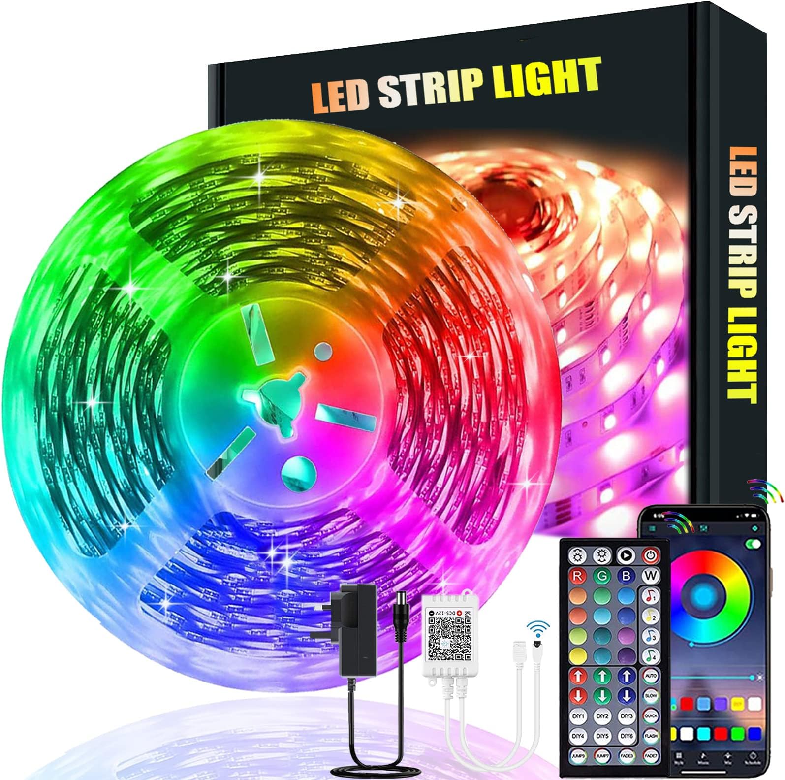 LATKRUU LED Strip Lights with Remote, 20M LED Lights Bluetooth RGB