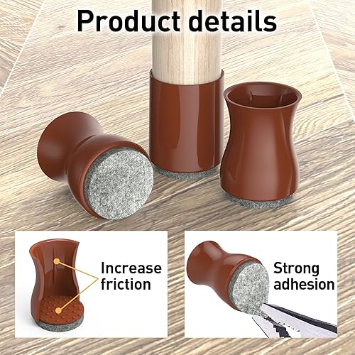 Miniatura 6 de Protectores de suelo para patas de silla 24 almohadillas de silicona para muebles para suelos de madera dura para proteger los pies de las sillas y