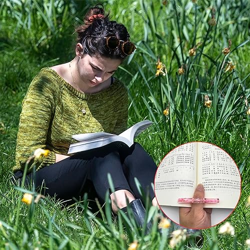 Miniatura 4 de Paquete de 2 soportes para libros de resina transparente, soporte de página de libro premium para lectura, accesorios hechos a mano, accesorios