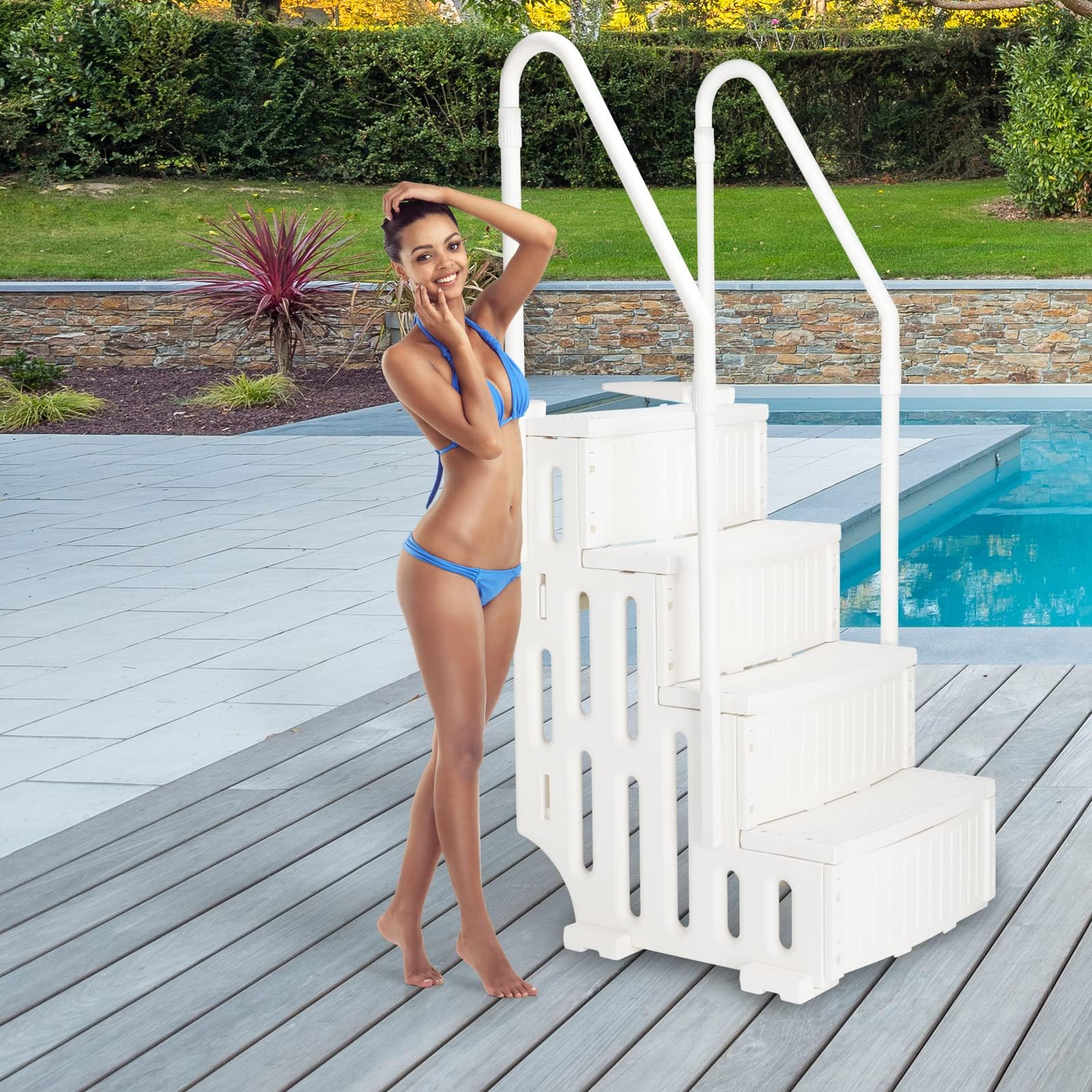 Blue Wave Easy Pool Step Pool Complete Entry System with