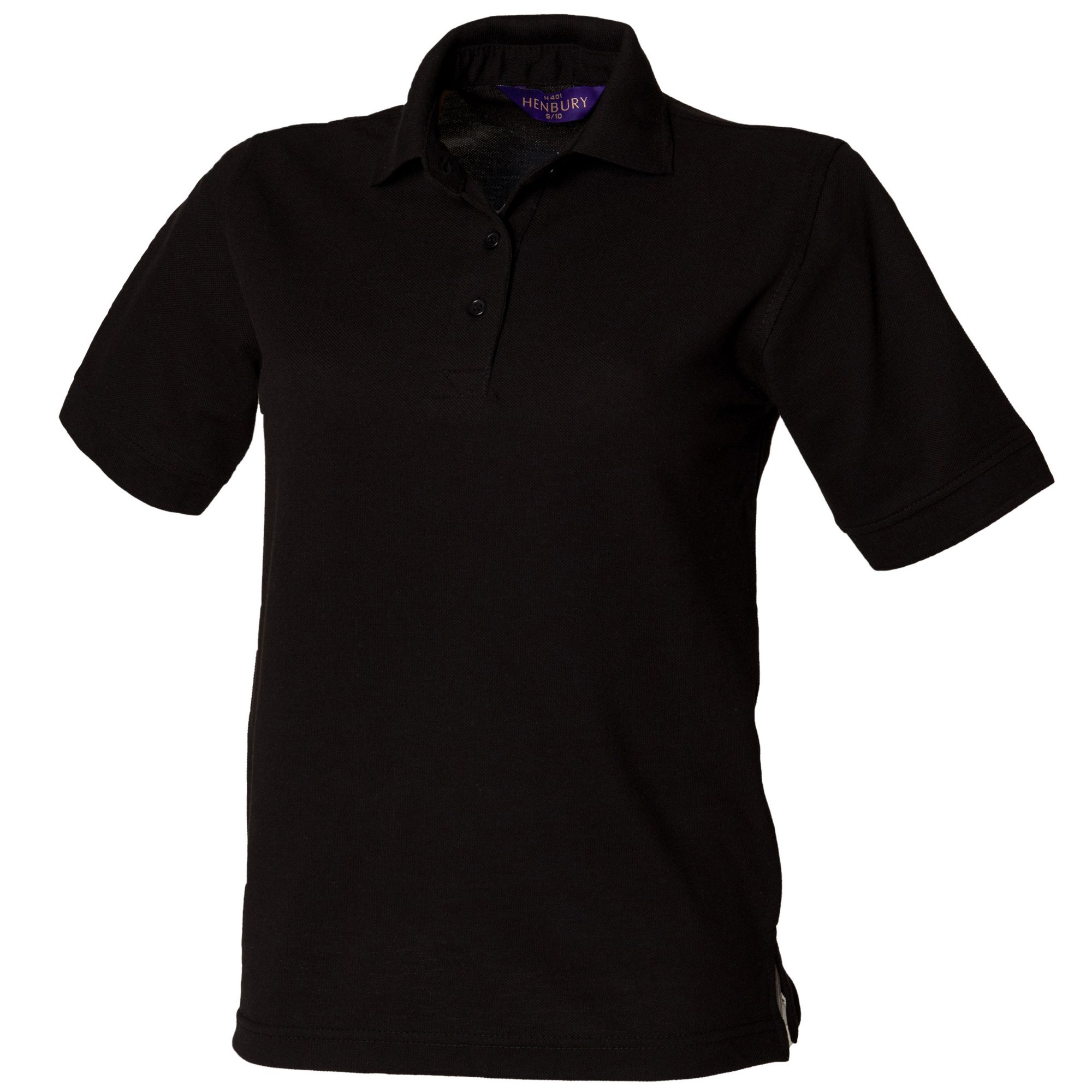 Henbury Womens/Ladies 65/35 Polo Shirt (L) (Black)