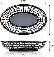 Vista 4 de New Star Foodservice Cestas de comida rápida, 9 1/4 x 6 pulgadas, ovaladas, juego de 12, color negro