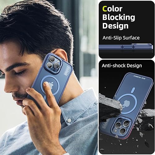 Miniatura 3 de WSKEN Funda magnética para iPhone 15 Pro Max compatible con MagSafe agradable a la piel protección de marco de lente de cámara de metal Funda