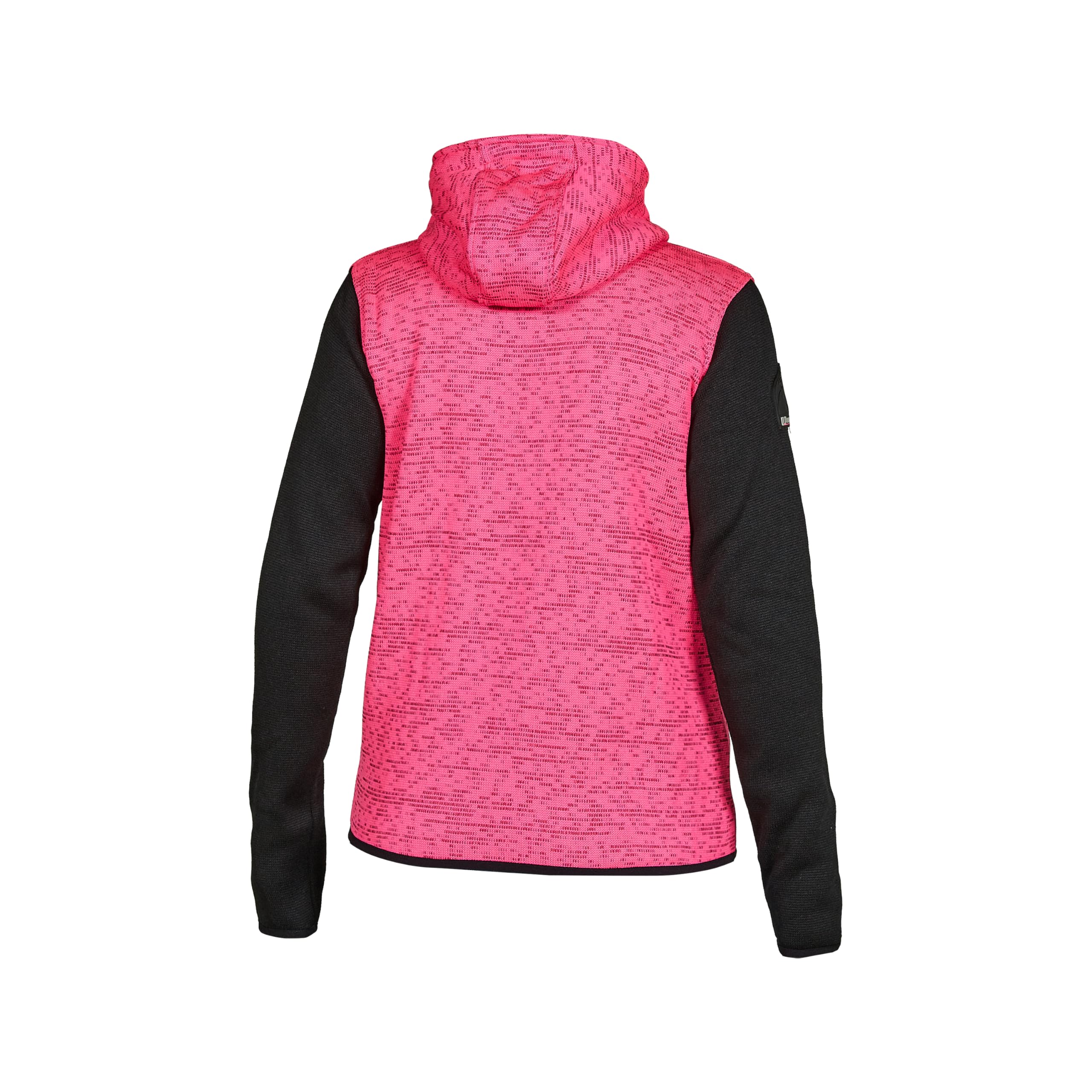 U-Power Rainbow, Felpa Full Zip, Con Tasche Ampie, Morbido Pile, Tessuto Cotone Stretch, Collo Alto, Cappuccio Regolabile, Abbigliamento Invernale Confortevole (BLACK FUCSIA - S)
