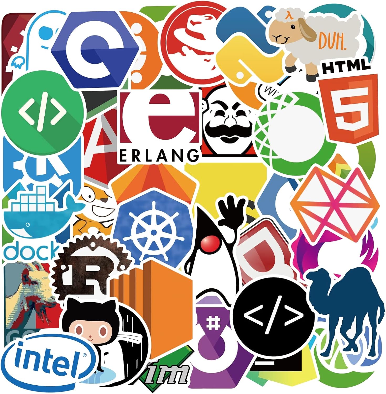 Amazon.com: 100 Pcs Programmer Stickers, Cartoon Stickers,Luggage ...