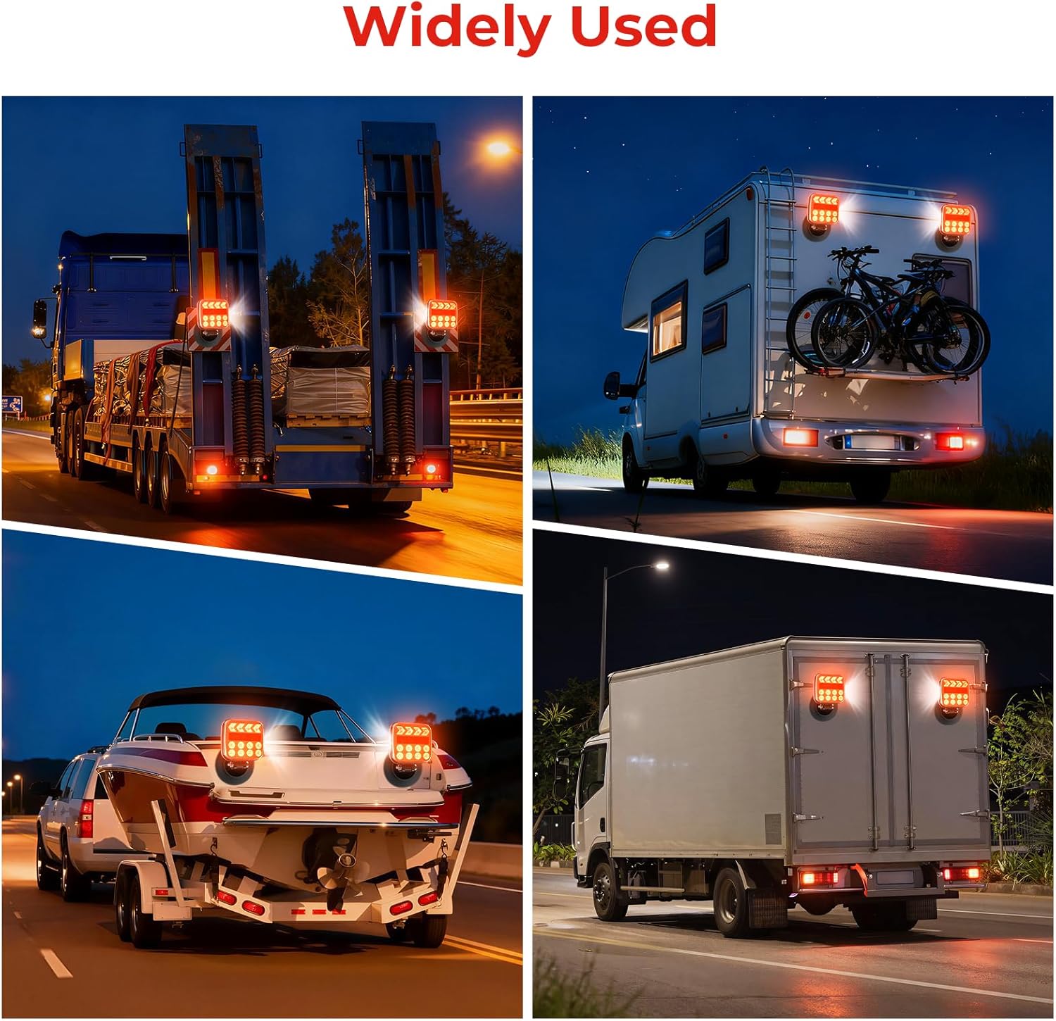 Wireless Trailer Lights - Adjustable Angle Strong Magnetic LED Trailer Light with Rechargeable, IP67 Waterproof, 6 Lighting Modes, Towing Hitch Lights for Vehicle, RVs, Trucks, Boats(Black)