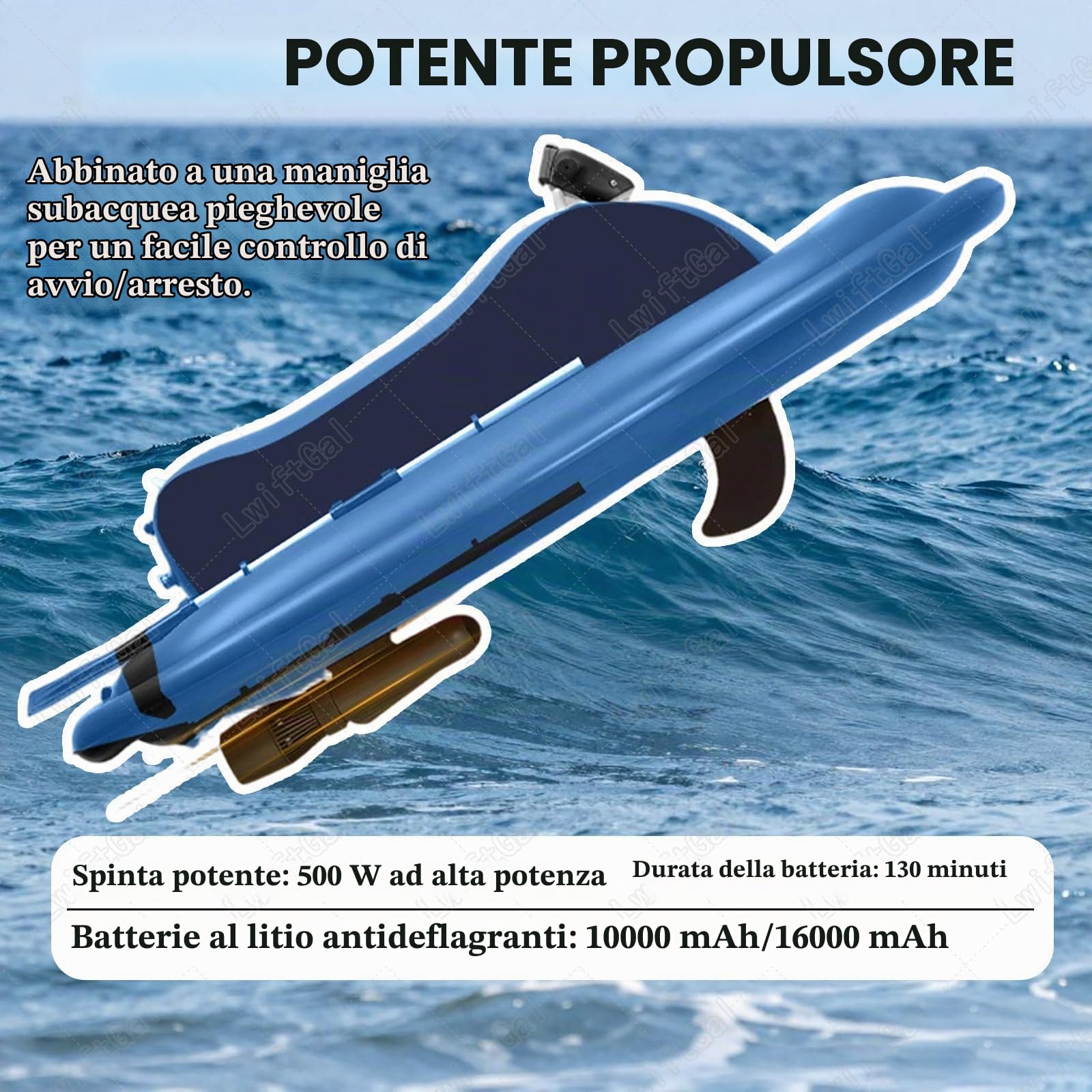 Gommone Gonfiabile 2 Posti - 220kg capacità, Doppia Pinna Stabilizzante, Kit Completo con Pagaia & Pompa, per attività Acquatiche Escursioni e Feste in Mare Blue-500W10AThruster