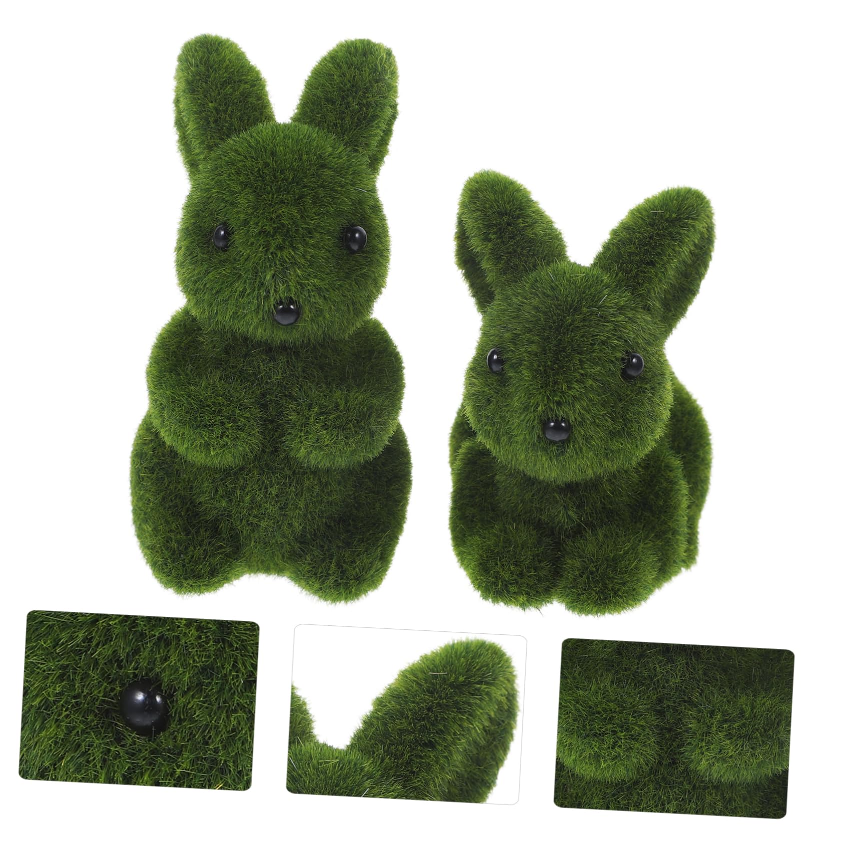 BESTonZON 5 Ensembles Décoration De Lapin Simulé Bricolage Farci Mignon Accessoires Décorations Doux en Forme De Lapin Peluche Green Flocage 2 * 5