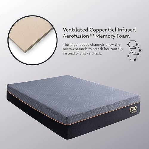 Miniatura 4 de MLILY EGO - Colchón de espuma viscoelástica color cobre King de 12 pulgadas, colchón con infusión de gel de cobre en una caja, certificado