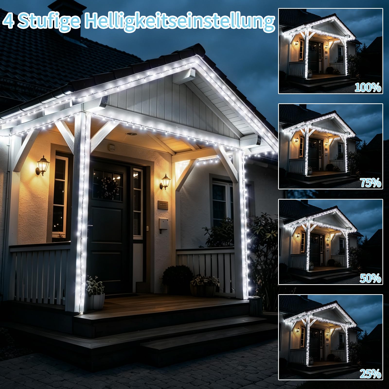 42m 1400 LED Lichterkette Außen Weiß Lichterkette Outdoor Wasserdicht 8 Modi mit Fernbedienung und Timer, Lichterkette Innen für Party Hochzeit Ostern Garten Balkon Weihnachtsbaum deko