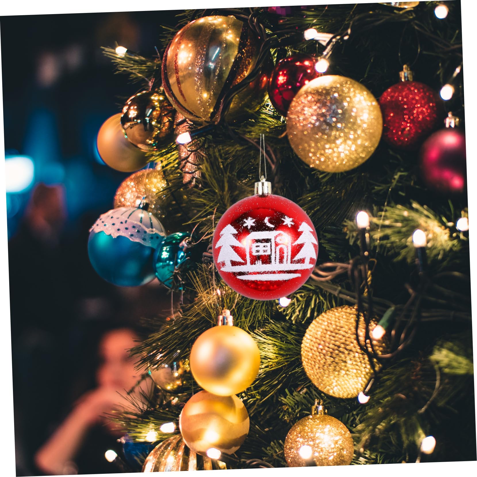 Zerodeko 4 Ensembles Ornements De Boule De Noël Arbre Lumineux De Noël Sapin De Noel Sapin De Noel en Feutrine pour Mur d'enfants Pendentif De Décoration d'arbre Plastique 6 Pièces * 4