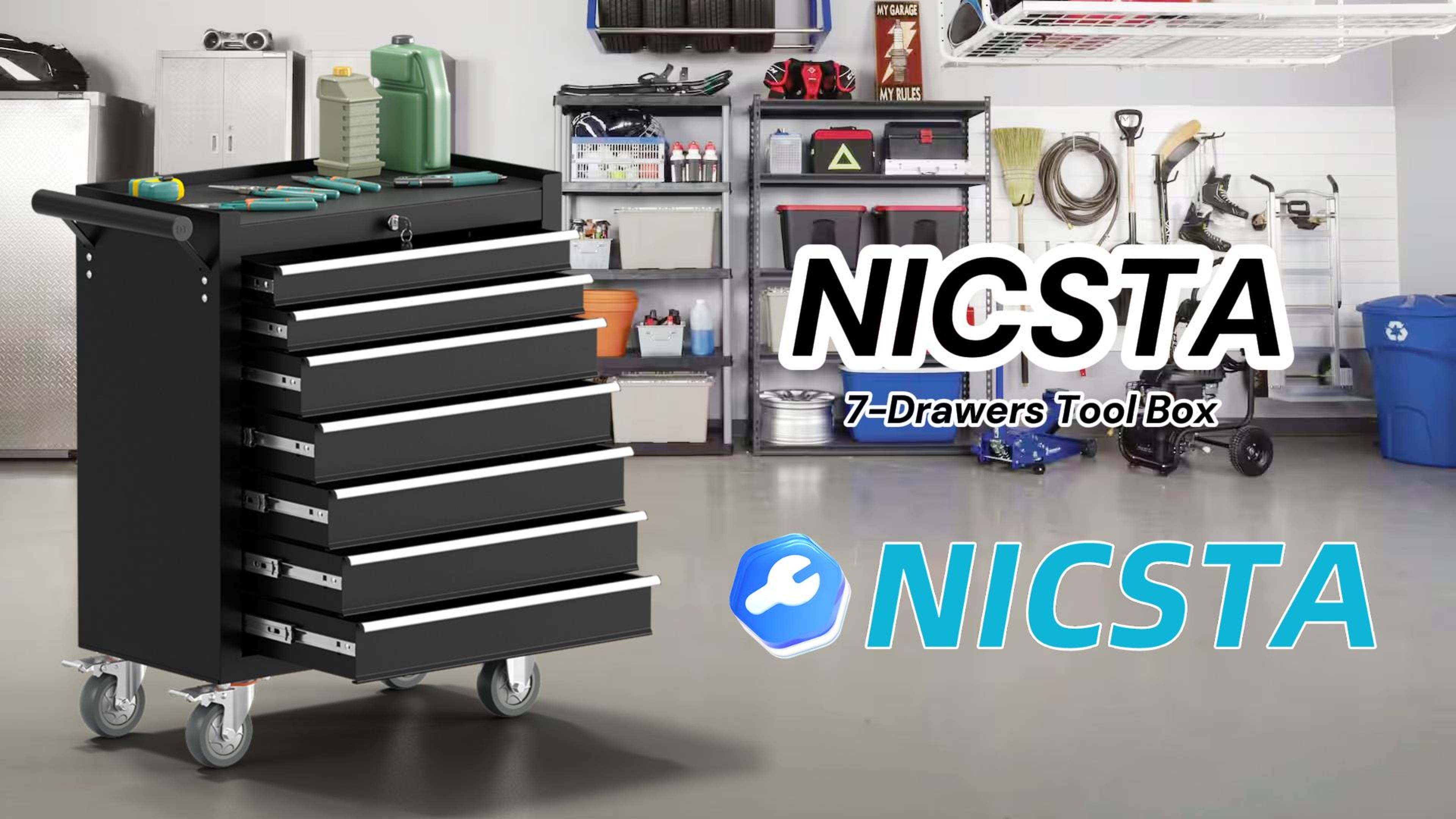 Amazon.com: NICSTA 7-Drawer Rolling Tool Chest, Large-Capacity