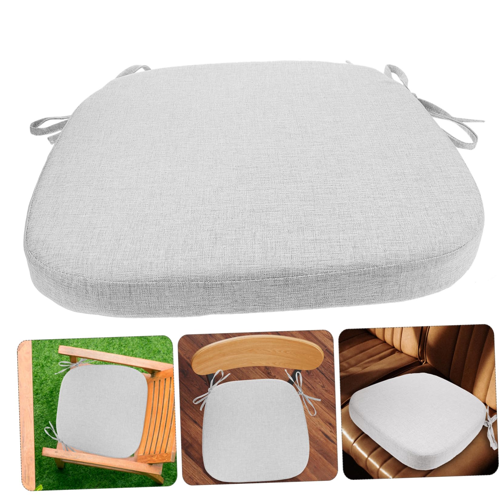 OUNONA Cojín Elevador para Silla de Comedor de Esponja Cuadrado Blanco, Portátil y Ergonómico para Aumentar la Altura en Niños Pequeños y Adultos