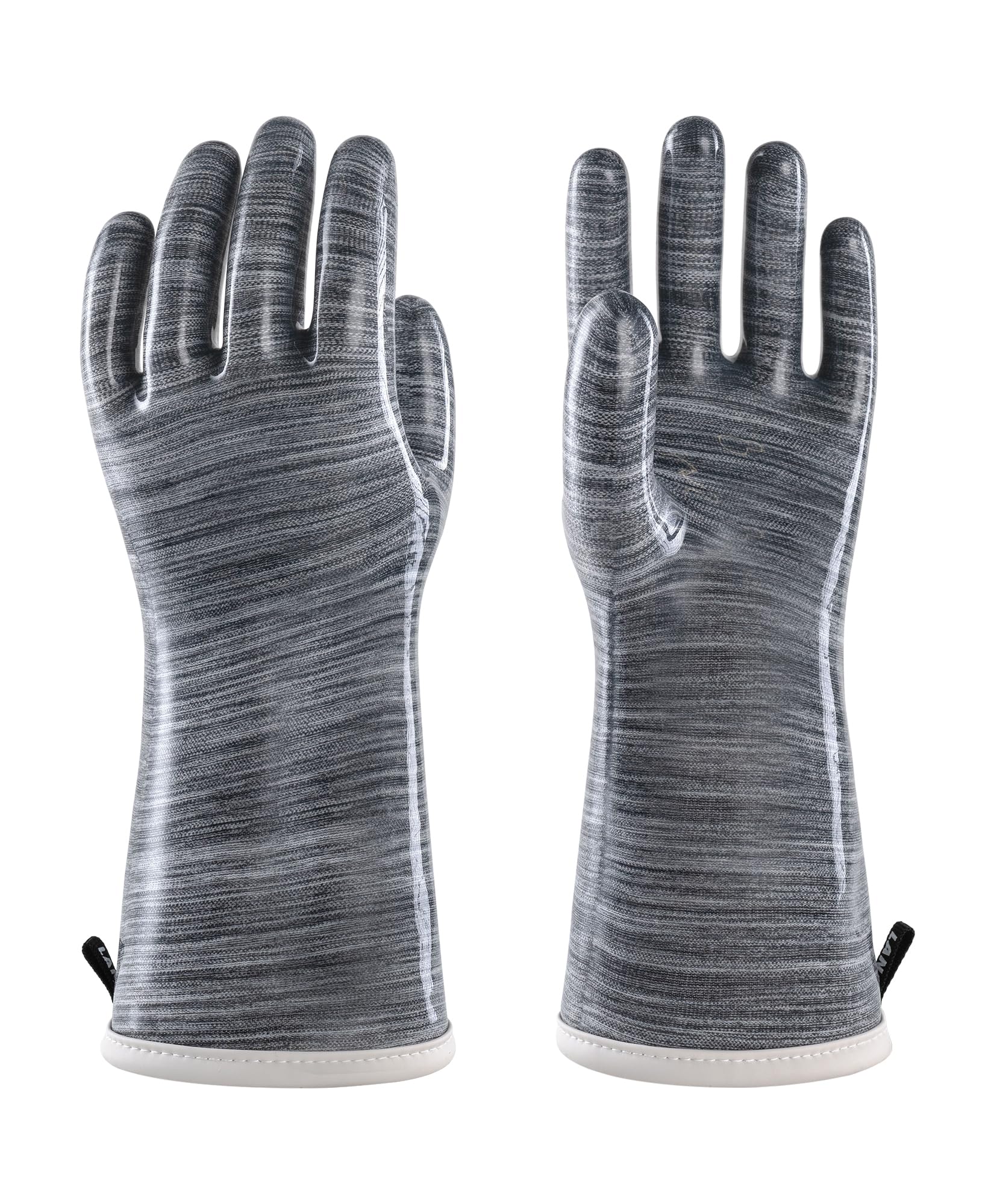 wahoo Liquid Silicone Oven Gloves, Heat Resistant Oven Mitts for Cooking, Baking, BBQ, CoralAir Liner, Food Grade, Waterproof, Non Slip, Grey, L/9 โ image 1