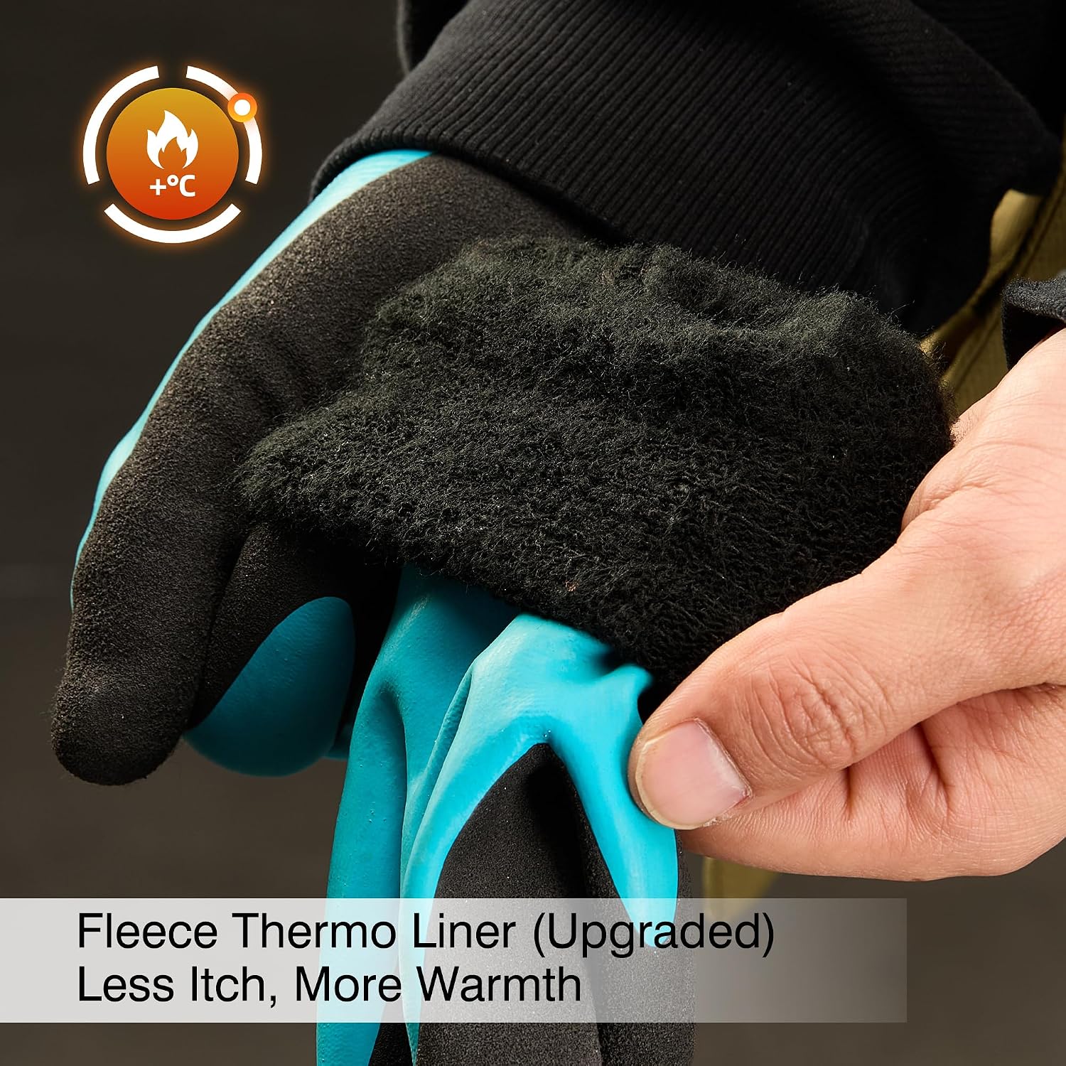 COOLJOB 1 Pair Winter Waterproof Gardening Work Gloves with grip, XL image 3