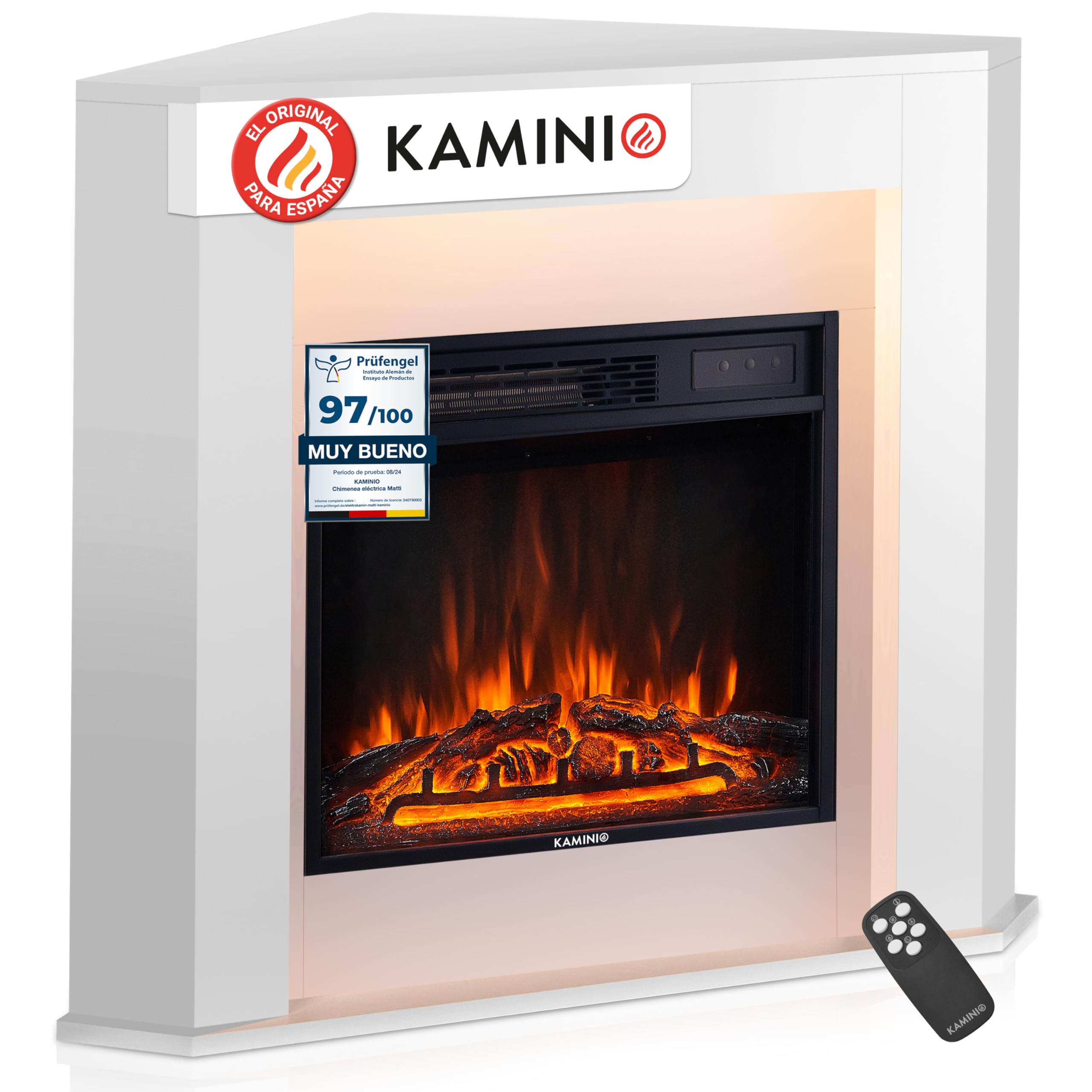 Ameriwood Home Mateo 30 Inch Electric Fireplace With Mantel, Replaceable Fireplace Insert Heater Freestanding Remote Control Timer Realistic Log And Flame Effect White - View #10
