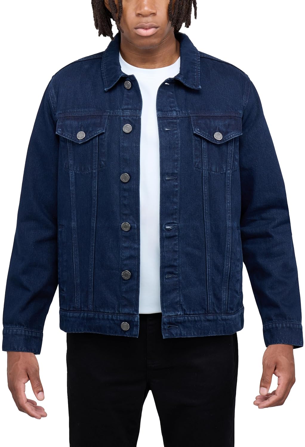 X RAY Jaqueta jeans masculina lavada, rasgada, desgastada, flexível, elástica, casual, caminhoneiro, jaqueta jeans