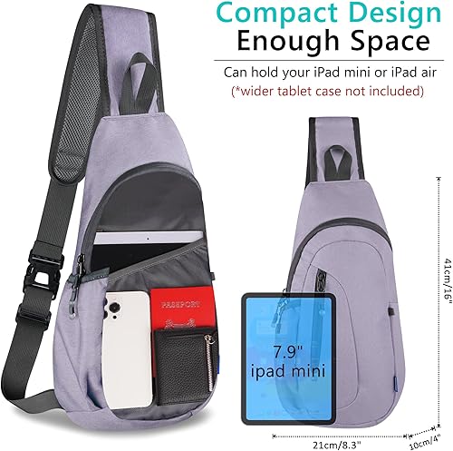 Miniatura 3 de TITECOUGO Bolso bandolera pequeño, mochila cruzada ligera para hombres y mujeres, bolsa de hombro para deportes y exteriores