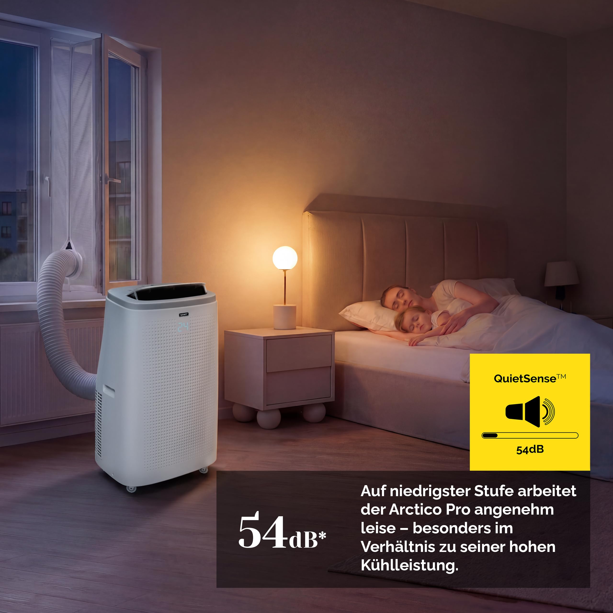 Yoer Mobile Klimaanlage, 16000 BTU, 4,7kW, 54 dB leise, 4-in-1 Kühlen Heizen Entfeuchten und Lüften, Raumgröße bis 75 m², WLAN, Fernbedienung, Arctico Pro PAC02W, weiß