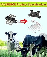 Vista 3 de Aislador eléctrico de puerta de tensión de extremo de valla Polytape Gancho de anclaje/esquina/estiramiento/tensor aislante con placa de conector