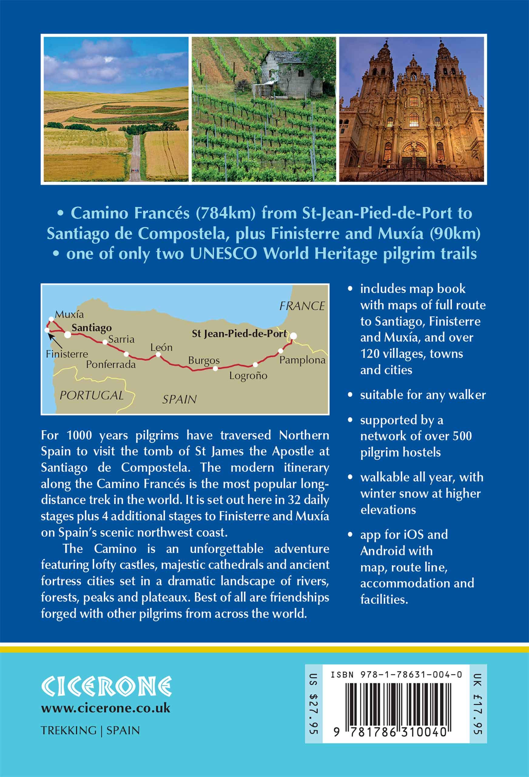 Camino de santiago : camino frances: Guide and map book - includes Finisterre finish (Cicerone Guides)