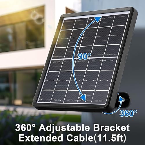 Miniatura 5 de Saillong Panel solar de 5 W para cámara de seguridad con puerto micro USB y USB-C panel solar de 5 V para exteriores compatible con cámara de