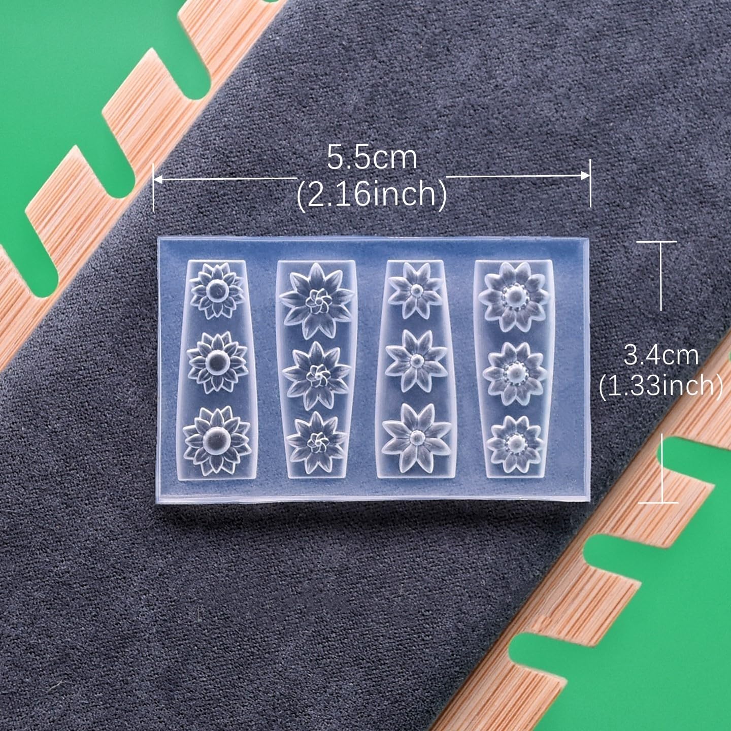 4-Piece Floral Silicone Nail Art Mold Set - 3D Flower Embossing Stencils for UV Gel/Resin/Nail Decoration, DIY Craft Tools Nail Supply Set (Candy & Flowers)
