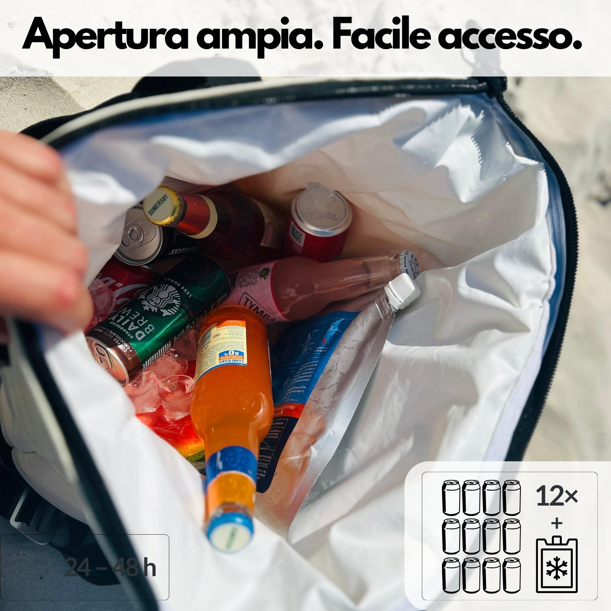 EPIC 15 – Borsa Frigo 15L con Isolamento Extra Spesso 20mm | Raffreddamento a Lunga Durata 24–48h+ | Per Viaggi, Mare, Campeggio e Gite | Alternativa alla Borsa Frigo Rigida