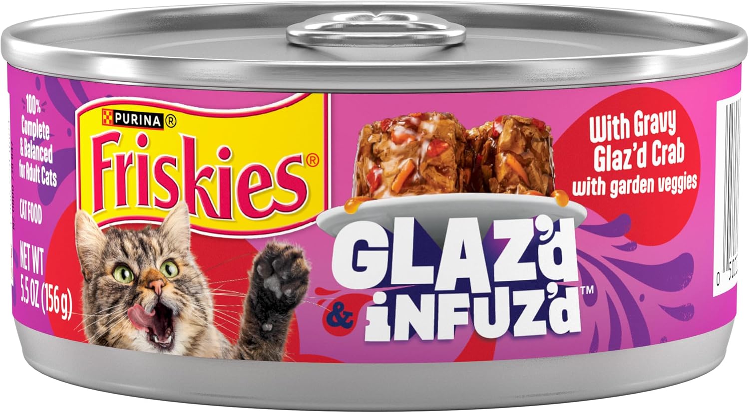 Purina Friskies Glaz’d and Infuz’d with Gravy Glaz’d Crab Flavored Wet Food for Cats - 5.5 Ounce (Pack of 24)