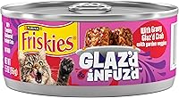 Purina Friskies Glaz’d & Infuz’d Crab Gravy Wet Cat Food - Super Chunky Morsels, 5.5oz Cans, 24-Pack for Adult Cats