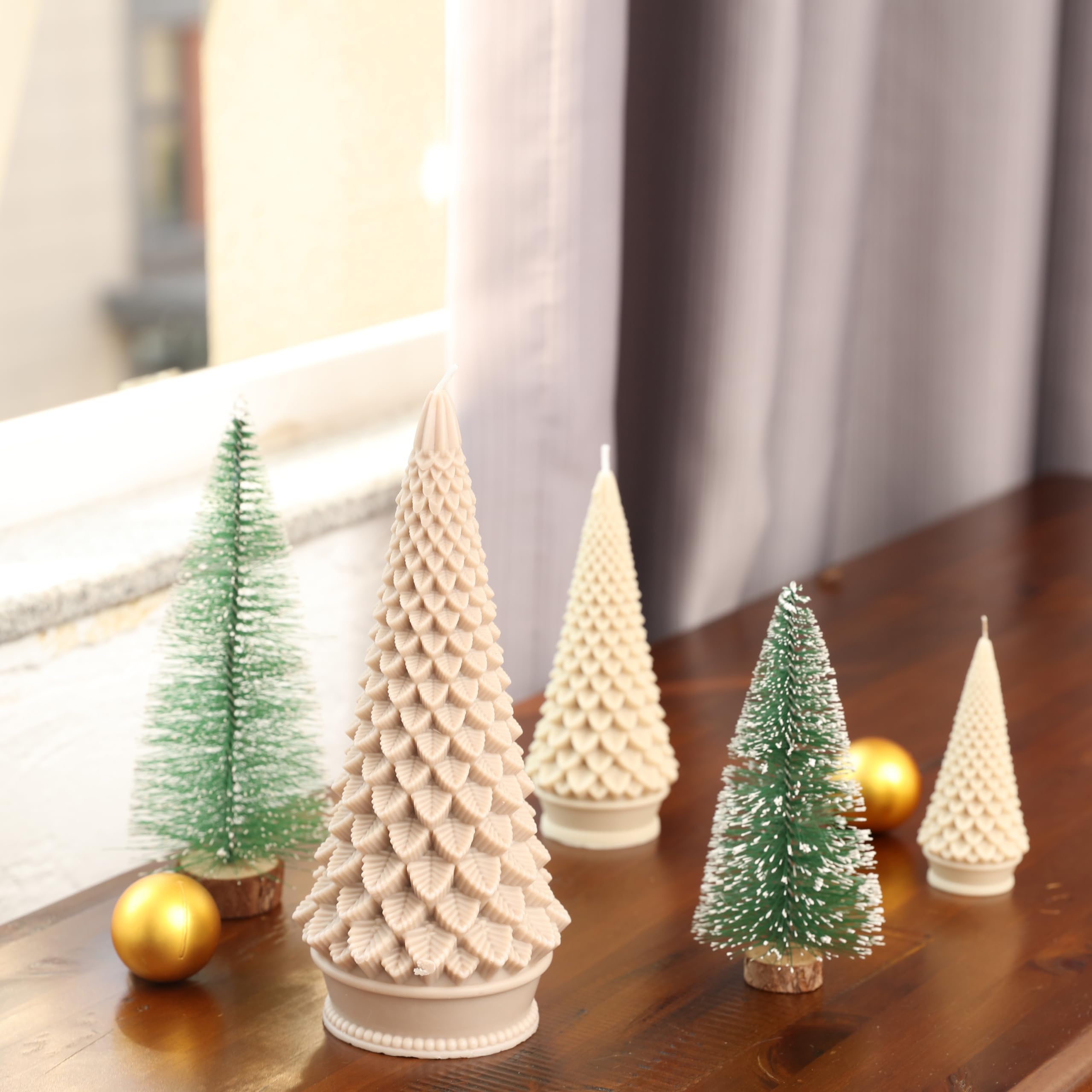 BOOWAN NICOLE Weihnachtsbaum Kerze Form, verwendet für Kerze Herstellung Weihnachtsbaum Silikonform für Weihnachtsdekoration, Wohndekoration (LZ0650-3)