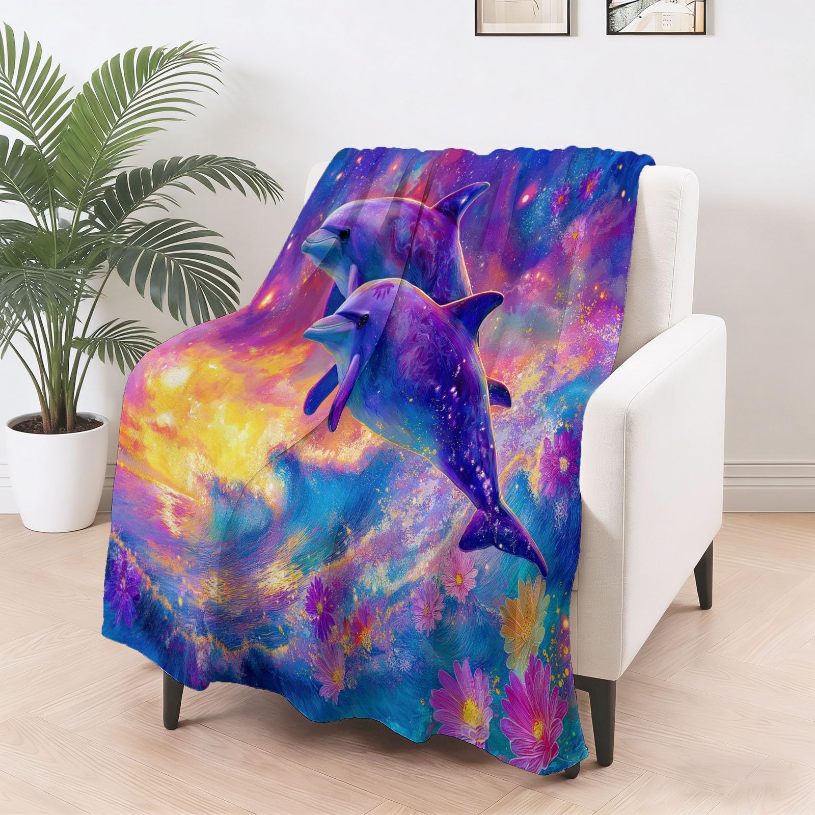 Fantasy Romantic Flanelowy koc polarowy na sofę, 180 x 200 cm
