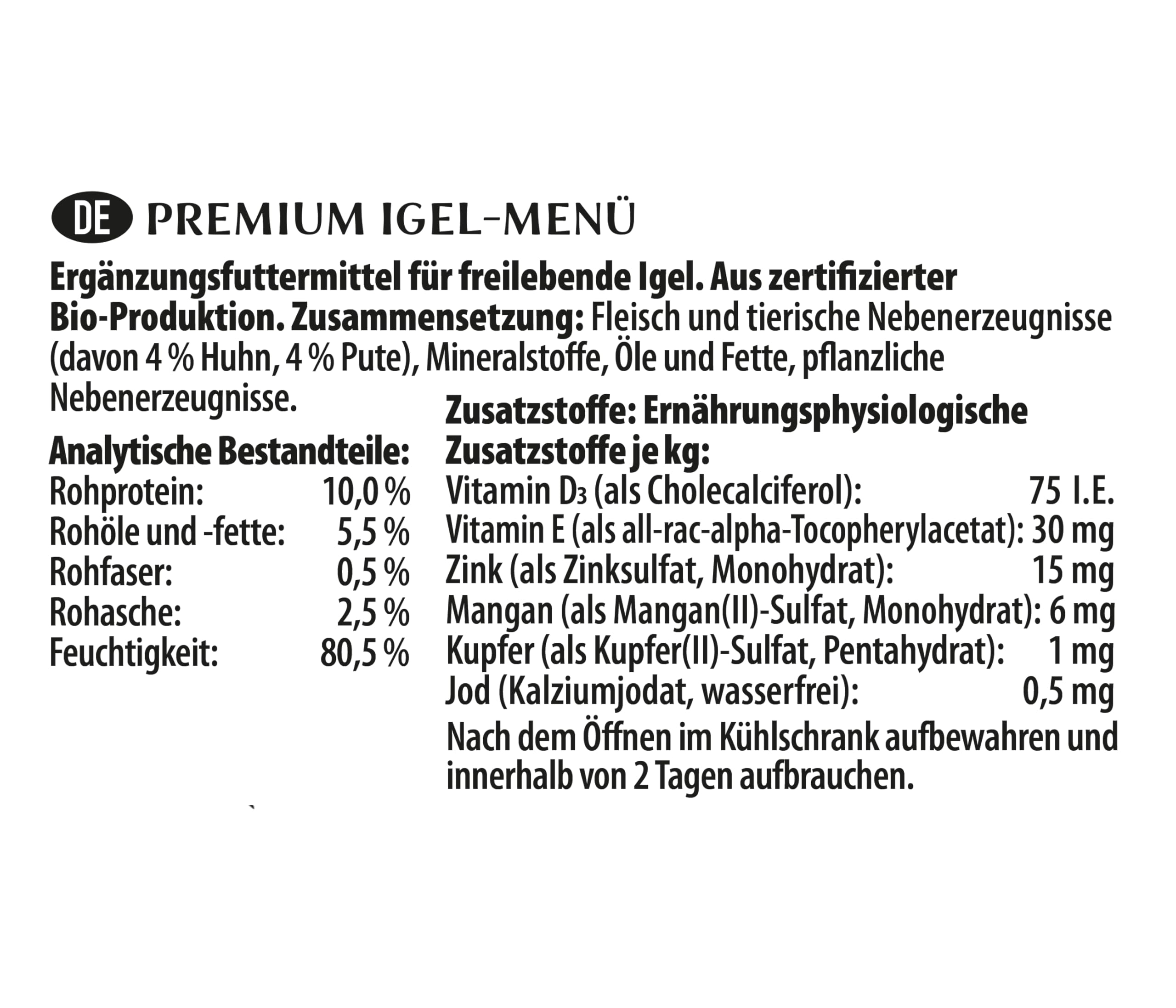 Dehner Natura karma jeżowa, mokra karma, 16 x 100 g (1,6 kg)