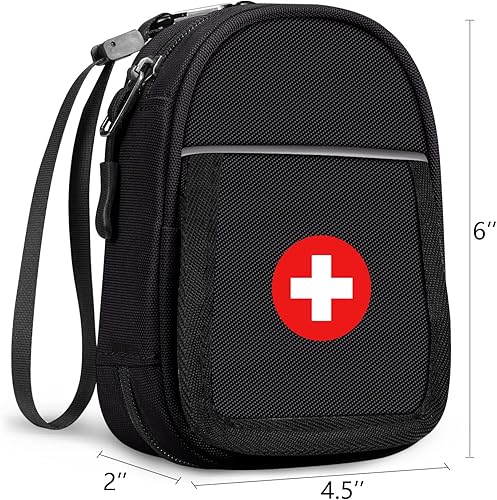 Miniatura 7 de SITHON Bolsa de transporte de medicamentos aislada, organizador de medicamentos de viaje pequeño, bolsa médica de emergencia para Auvi Q, aerosol