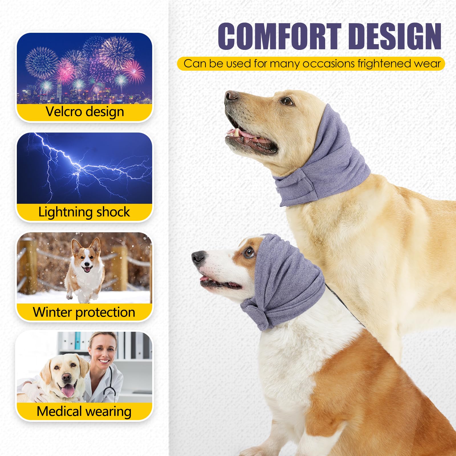PAWIVID Dog Ear Muffs & No Shake Ear Wrap for Hematoma Bathing, Drying & Noise Anxiety Relief - Image 3