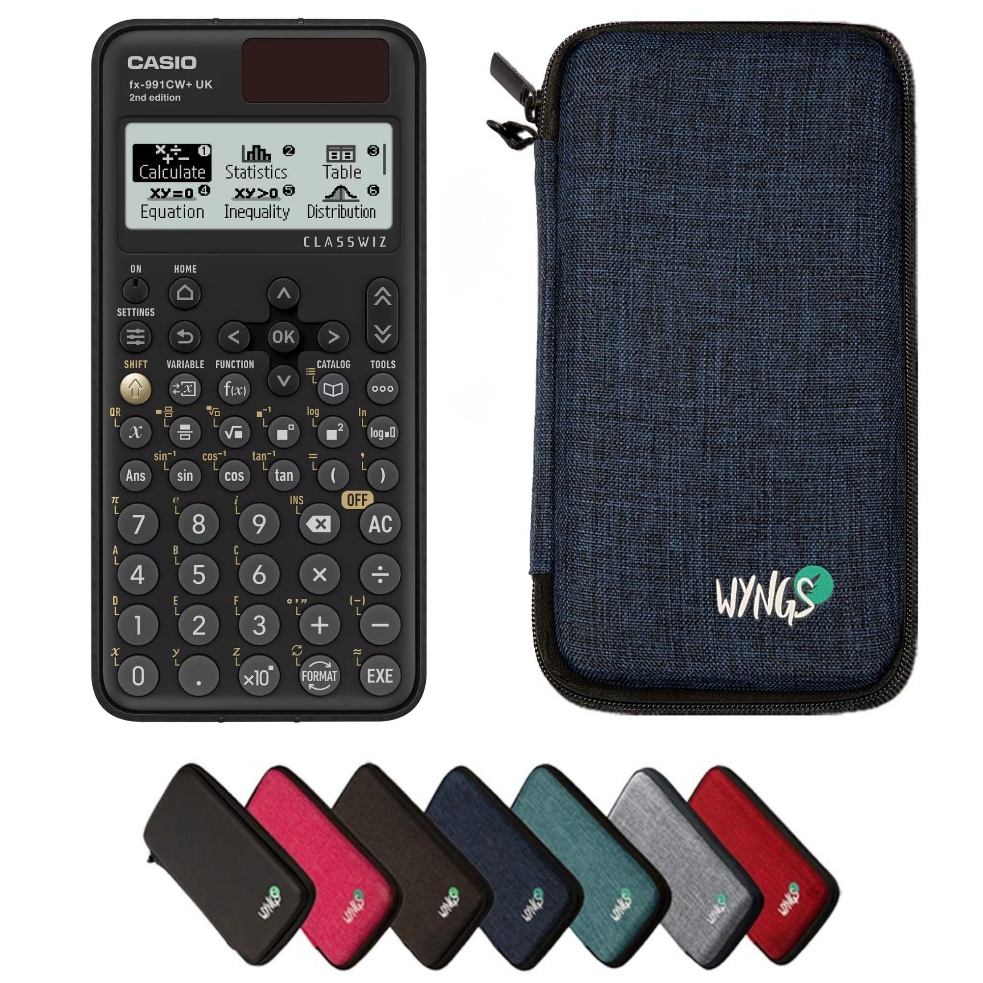 Casio fx-991CW+ including a protective case in Blue - Basic Set