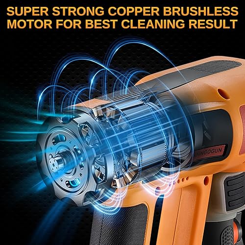 Miniatura 3 de Batería de lavadora a presión inalámbrica Bowered 1060 PSI compatible con batería Makita, lavadora eléctrica portátil para automóviles de 5000 mAh