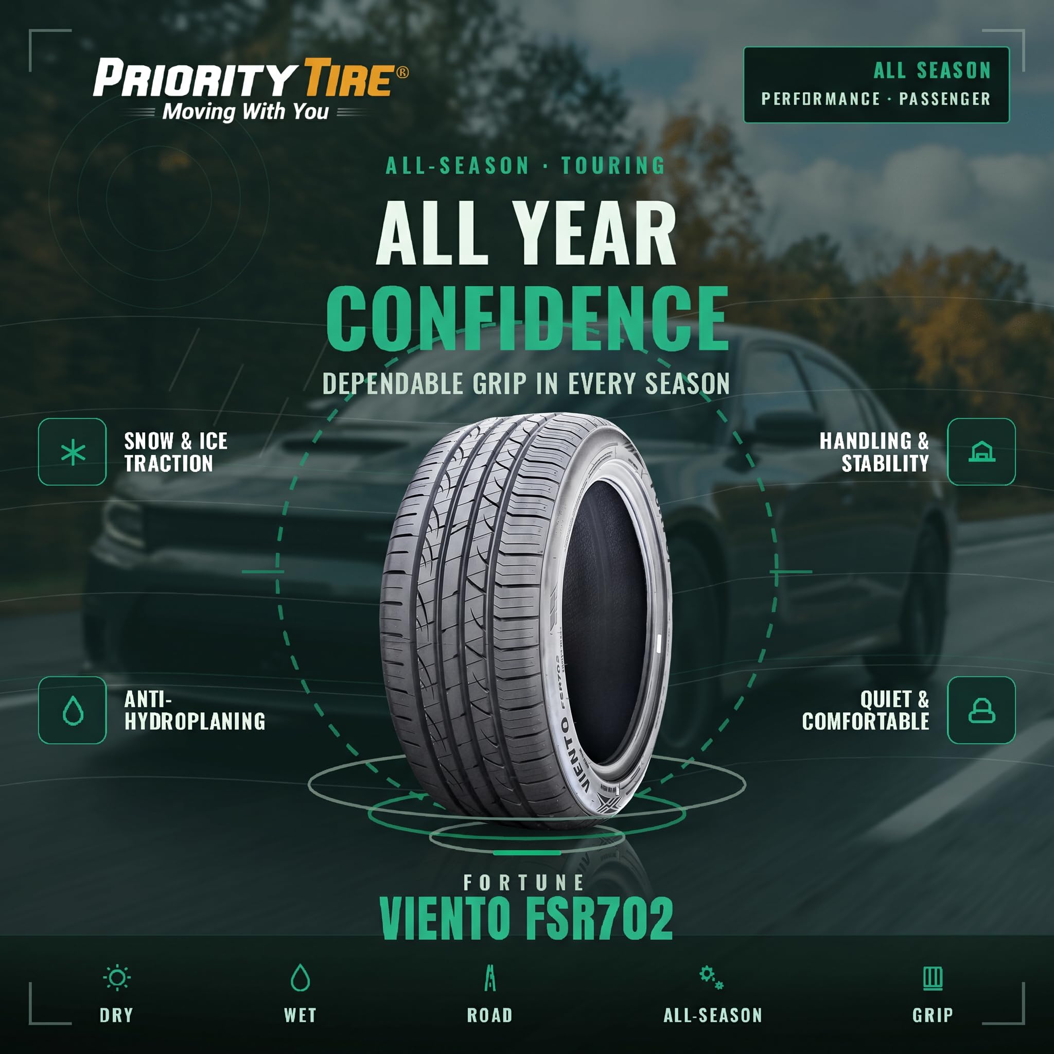 Amazon.com: 1 Fortune FSR702 High Performance Tire 285/35ZR19 103Y