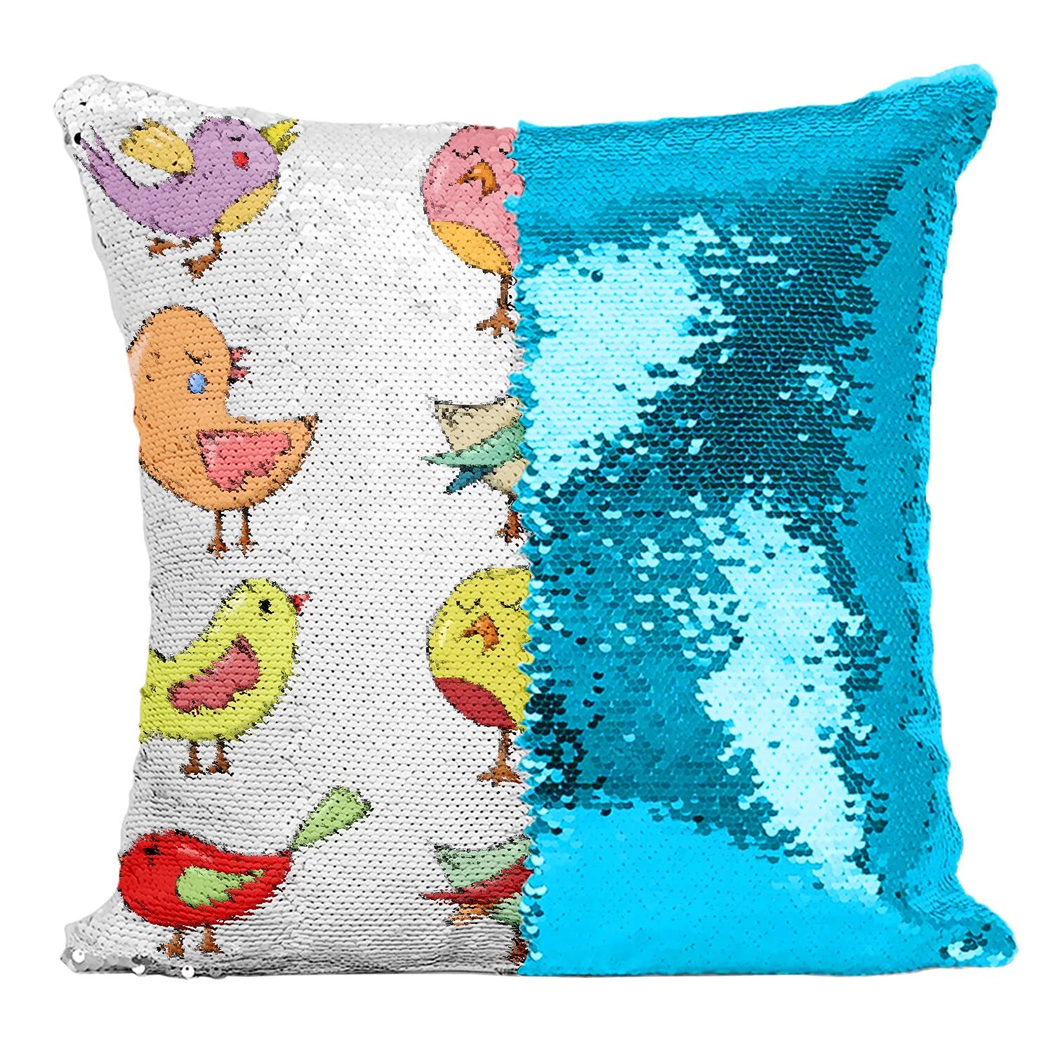 Coussin paillettes turquoise pour sublimer la décoration de chambre d'enfant