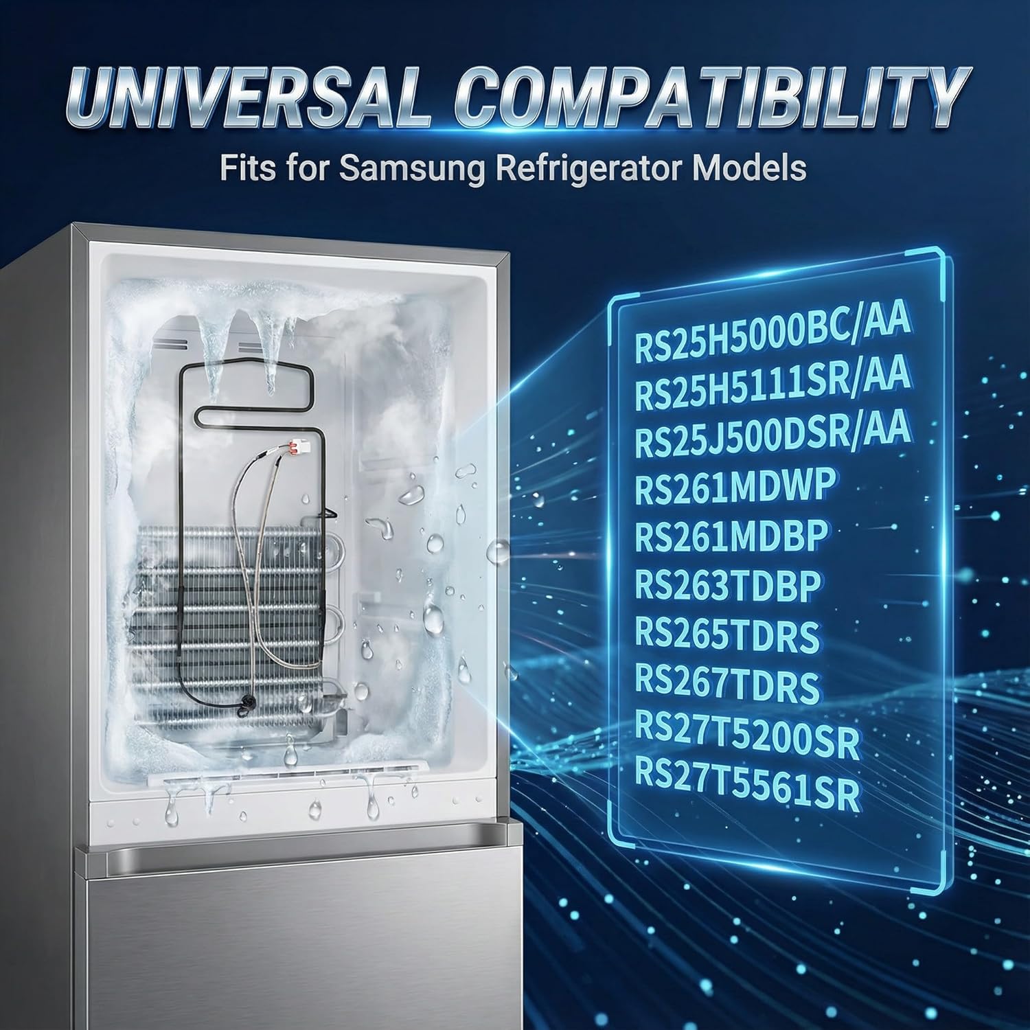 Refrigerator Defrost Heater DA47-00311A, Defrost Heater Replacement Part Compatible with Samsung Refrigerator, Replace Part Numbers 2031601, AP5306643, and PS4140651.