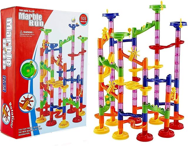 koolbitz kids Marble Run Race Set Game Track Tower Building Toy, STEM Learning Educational Toy Featured with Light Weight, Soft Smooth, Edges Strong and Durable Marble run for 4,5,7,8 Years Old