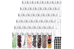 48 Pcs Empty Plastic Candy Cane Tubes Clear Plastic Test Tubes with Caps