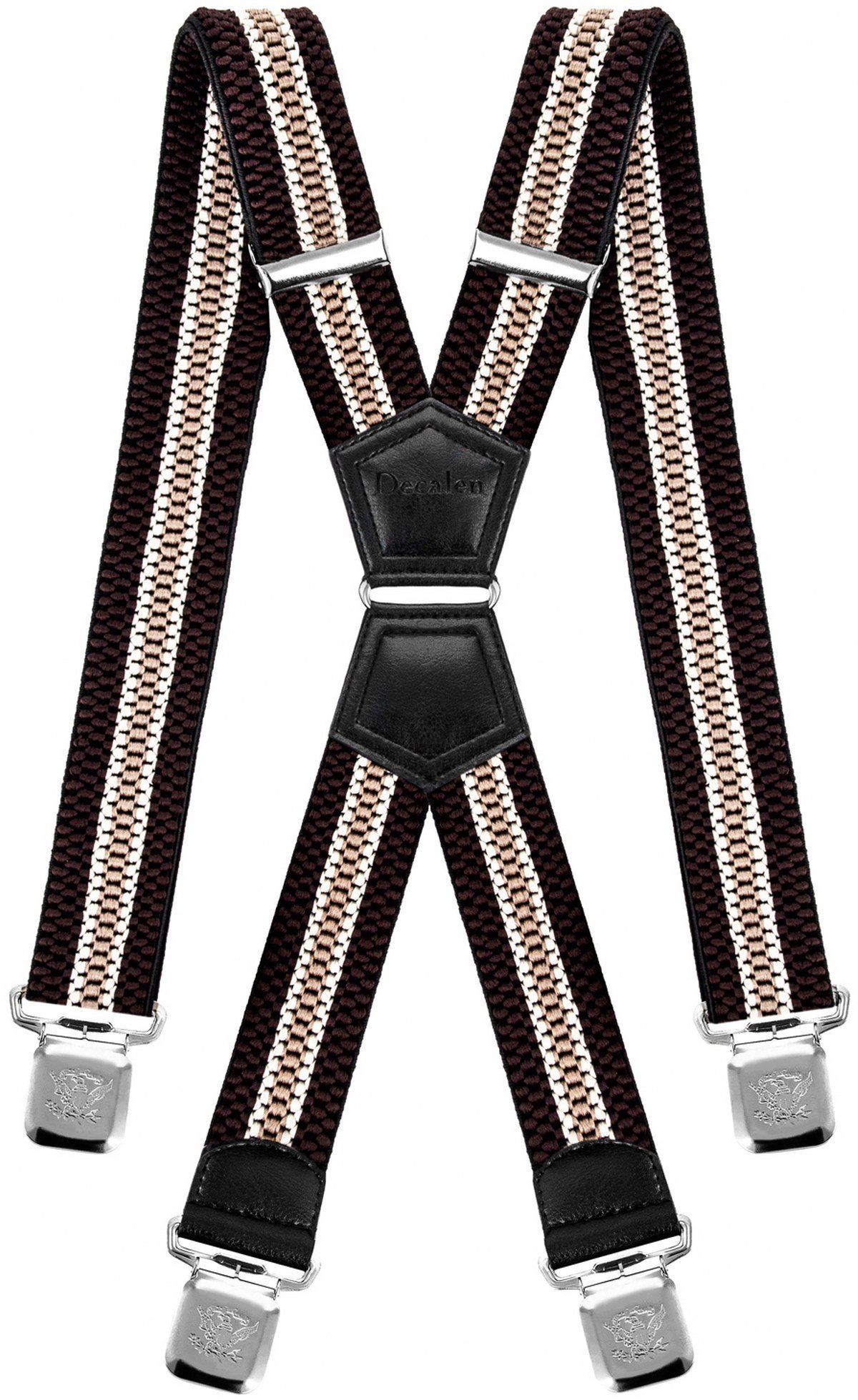 Decalen suspenders for men heavy duty clips strong braces for big and tall One Size fits All men and women X shape