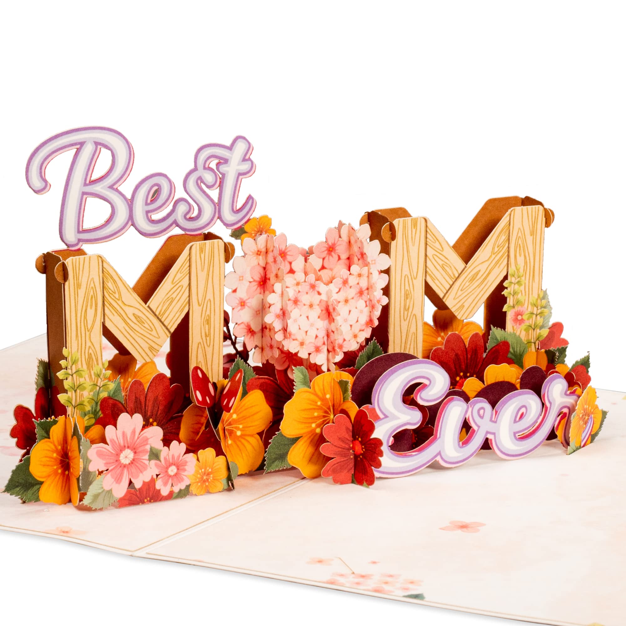 Paper Love Frndly 3D Mothers Day Pop Up Card, Best Mom Ever, For Mother, Wife, Anyone - 100% Recycled and Eco-Friendly - 8" x 6" Cover - Includes