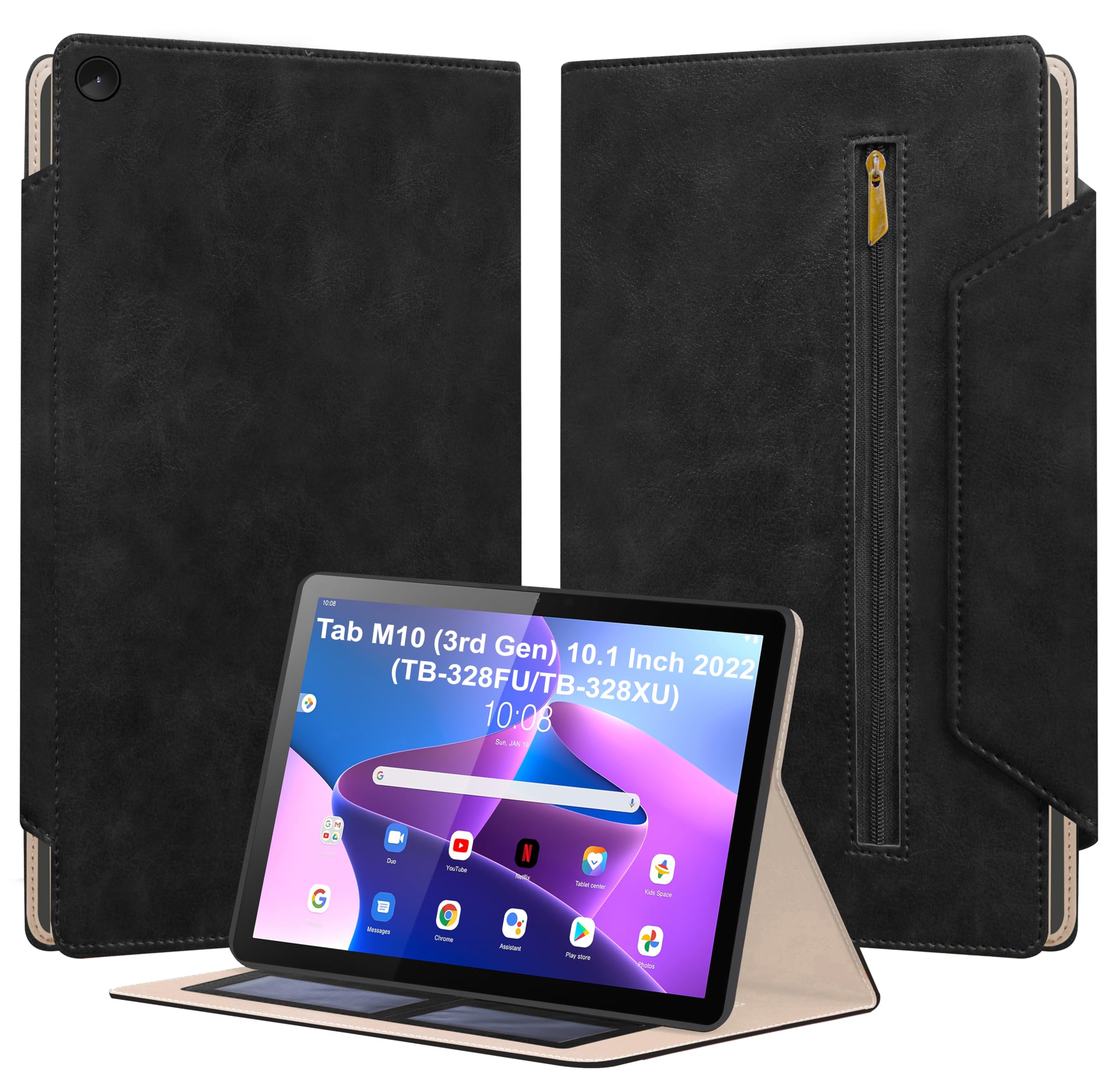 TGK Flip Case Cover for Lenovo Tab M10 FHD 3rd Gen 10.1 inch TB328FU TB328XU with Front Pocket & Credit Card Slots (Black) (B0CZJ8RRJ3) Amazon Price History, Amazon Price Tracker