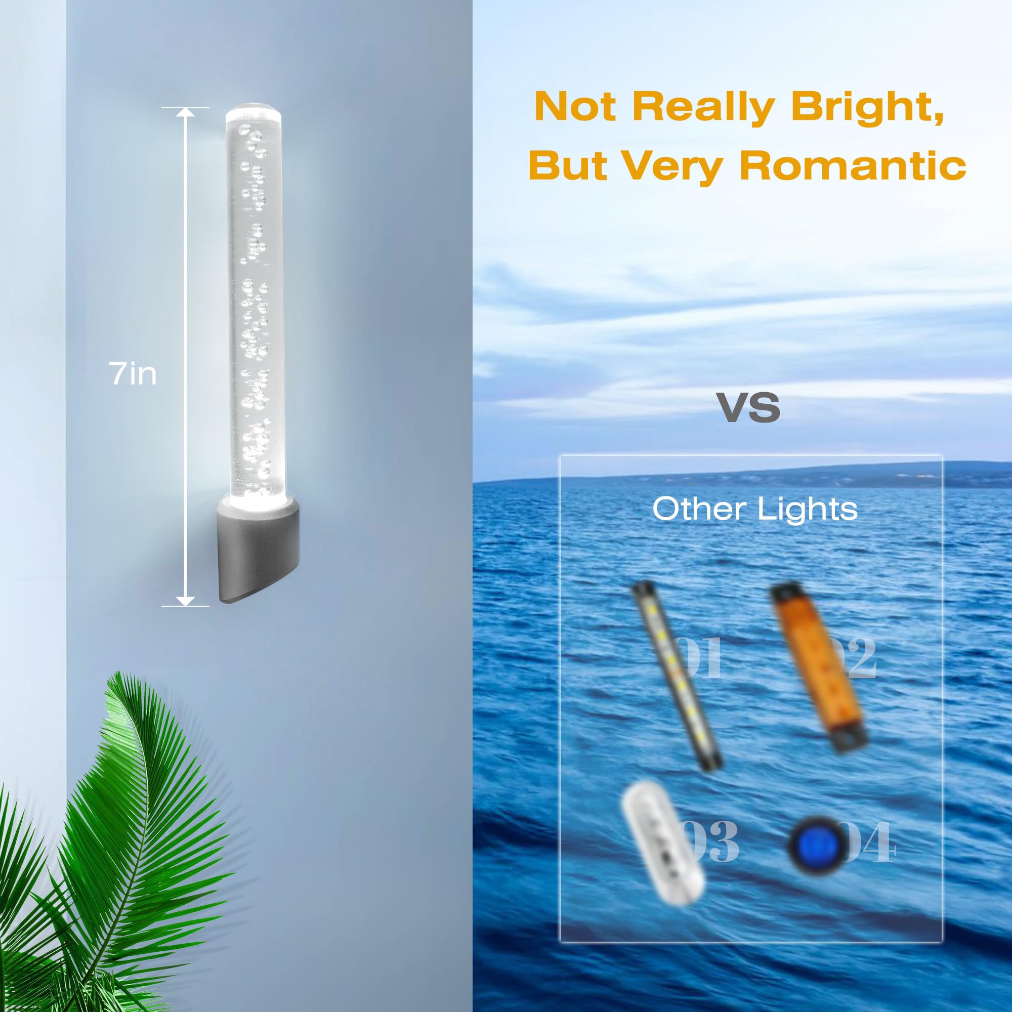 HUSUKU LED Marine Courtesy Lights with Crystal Bubble, 7
