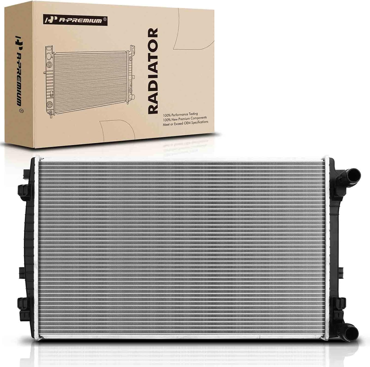 A-Premium Engine Coolant Radiator Assembly Compatible with Volkswagen VW Golf 2015 - L4 2.0L DIESEL Turbocharged Only - Manual Transmission - Replace# 5Q0121251ER