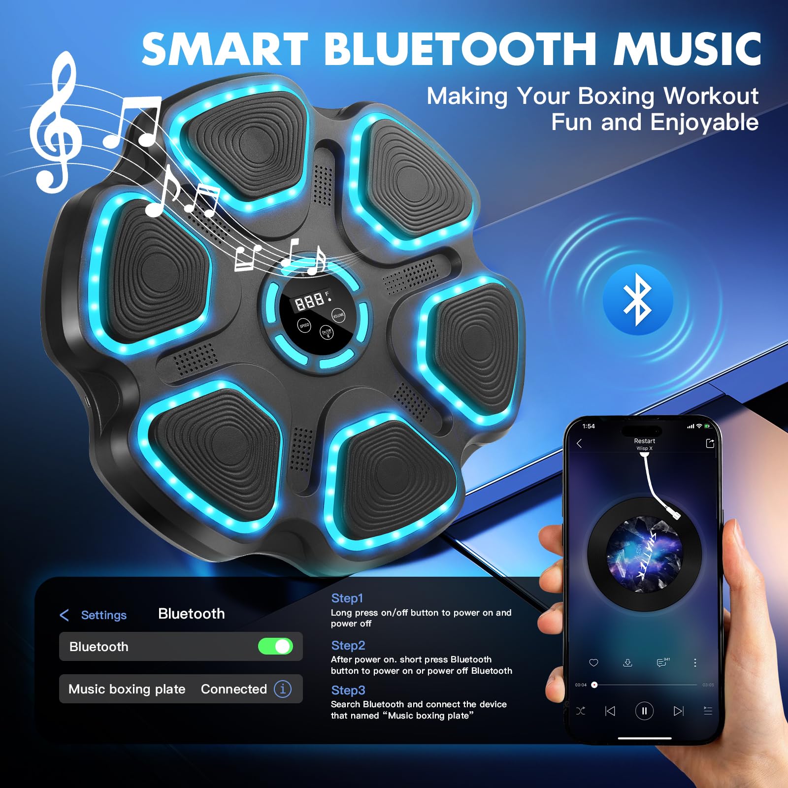 Zingtto Machine De Boxe Musicale Pour Adultes Et Enfants, Grande Taille