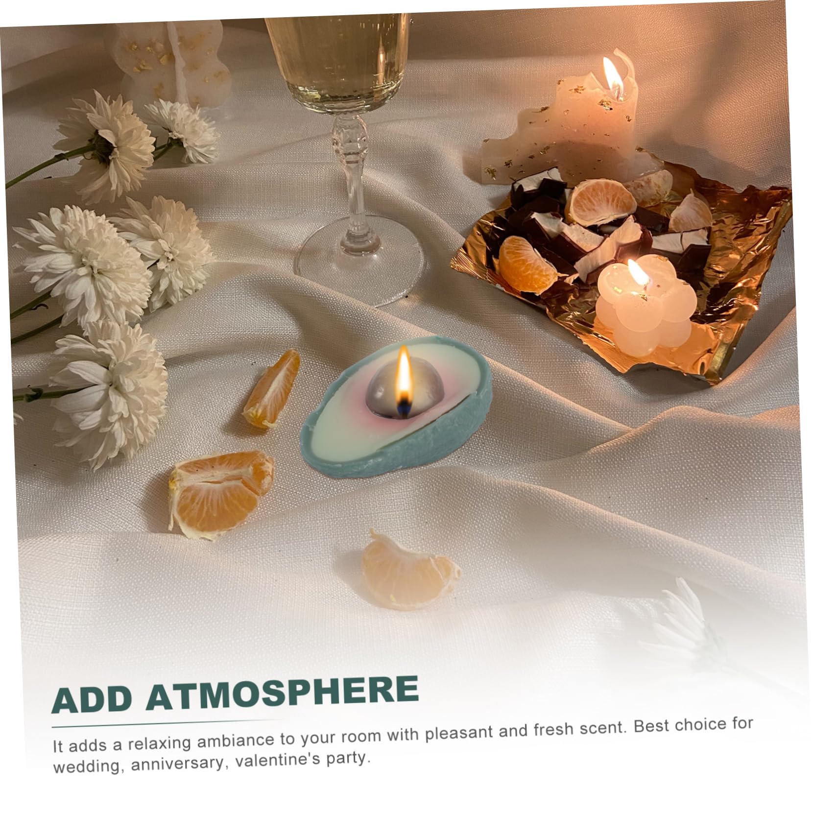 Ipetboom Creative Avocado Candle Unique Decorative Candle for Home Living Safe Material for Parties Weddings and Relaxing Ambiance